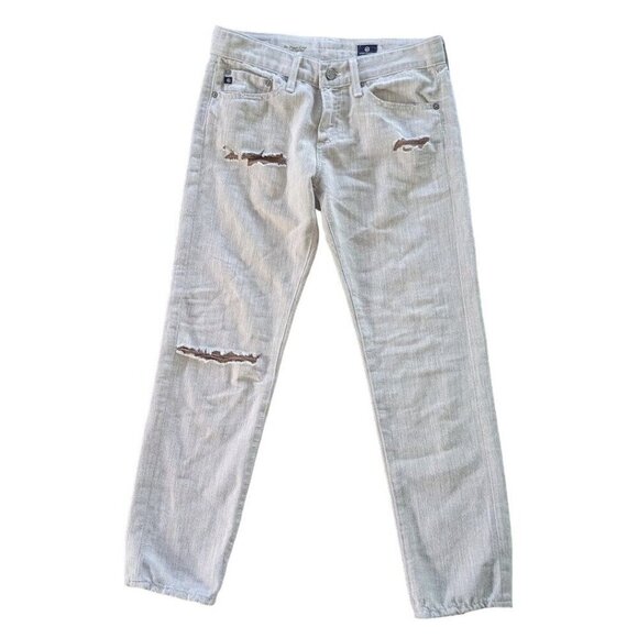 Adriano Goldschmied AG Women's Jeans Piper Crop Slouchy Slim 25 Distressed - Picture 2 of 7
